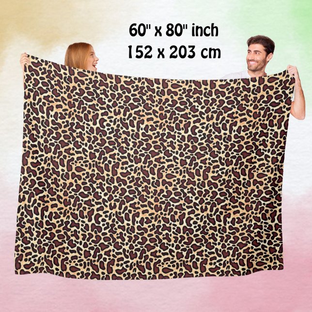 Leopard Skin Brown Cream Pattern -  Fleece Blanket (Creator Uploaded)