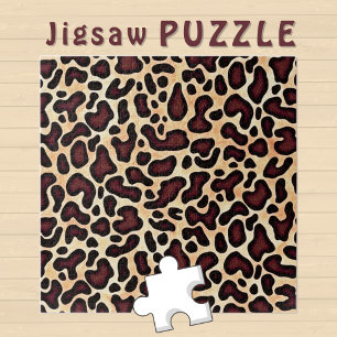 Leopard Skin Brown Cream Pattern -  Jigsaw Puzzle