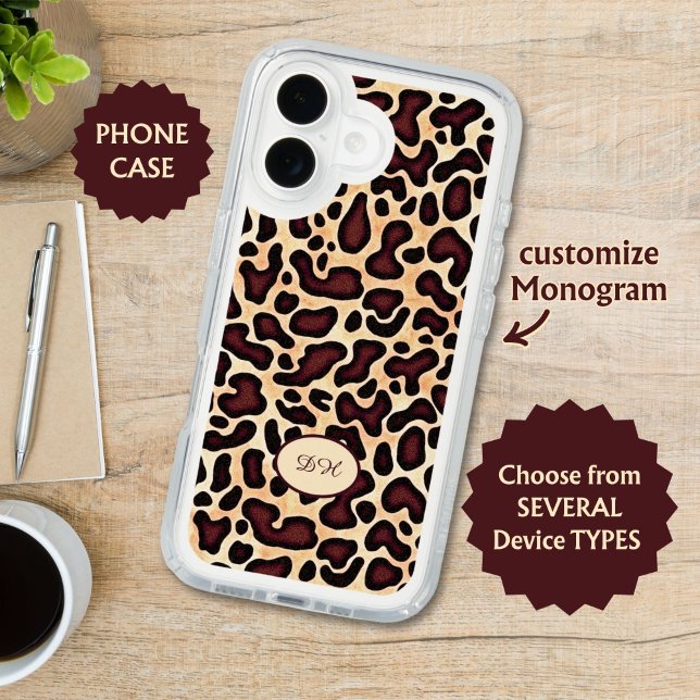 Leopard Skin Brown Cream Pattern Monogrammed -  Speck iPhone Case (Creator Uploaded)