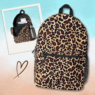 Leopard Skin Brown Cream Pattern - Printed Backpack