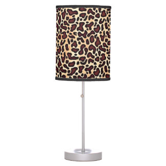 Leopard Skin Brown Cream Pattern - Table Lamp