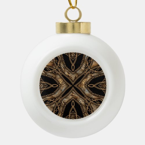 Leopard Skin  Chain Jewelry Ceramic Ball Christmas Ornament