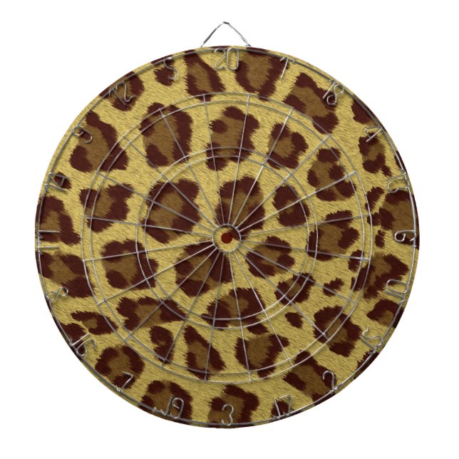 Leopard Skin Dartboard With Darts (Front)