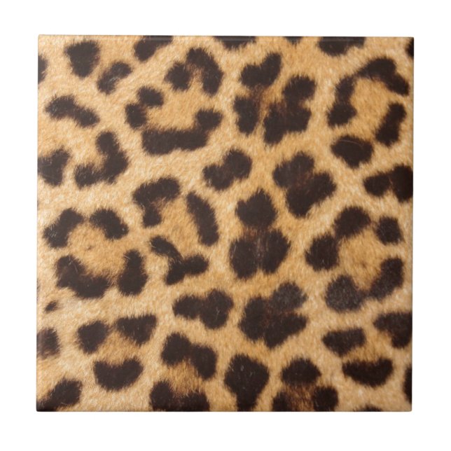 leopard skin Design Print Ceramic Tile (Front)