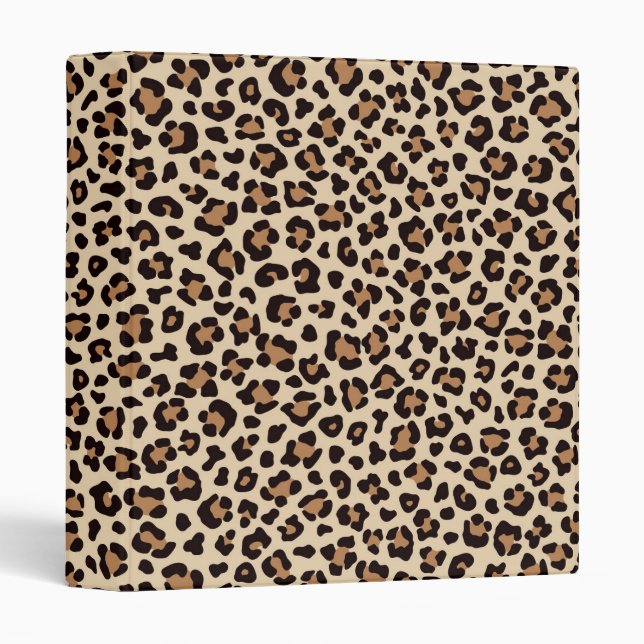 Leopard Skin Fur Pattern 3 Ring Binder (Front/Spine)