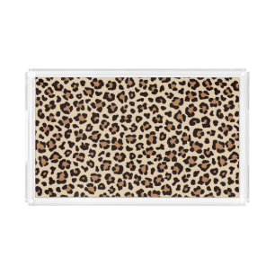 Leopard Skin Fur Pattern Acrylic Tray