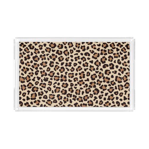 Leopard Skin Fur Pattern Acrylic Tray