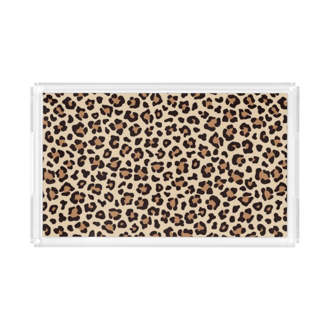 Leopard Skin Fur Pattern Acrylic Tray (Front)