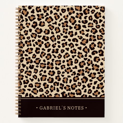 Leopard Skin Fur Pattern  Add Your Name Notebook