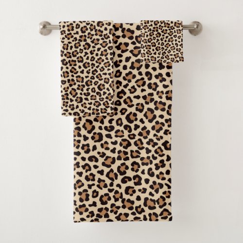 Leopard Skin Fur Pattern Bath Towel Set
