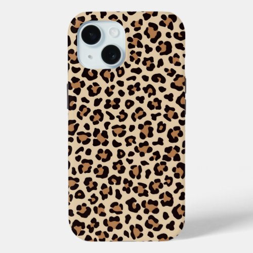 Leopard Skin Fur Pattern iPhone 15 Case