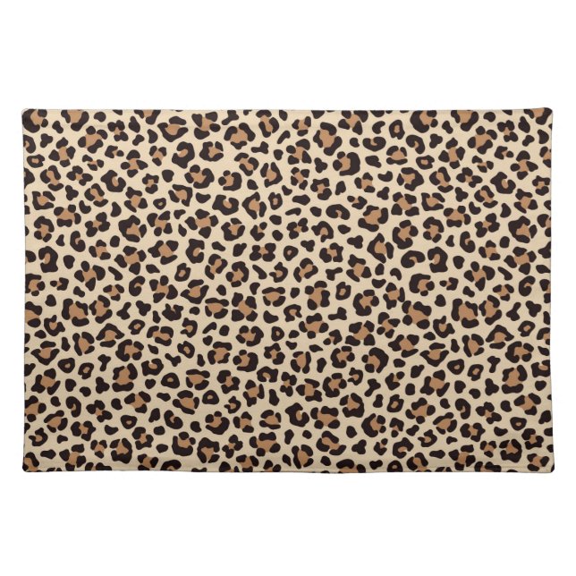 Leopard Skin Fur Pattern Cloth Placemat (Front)