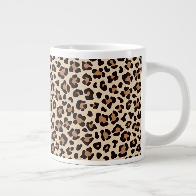 Leopard Skin Fur Pattern Giant Coffee Mug (Right)