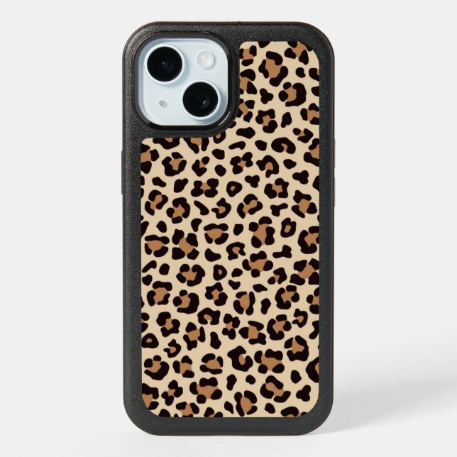 Leopard Skin Fur Pattern iPhone 15 Case (Back)