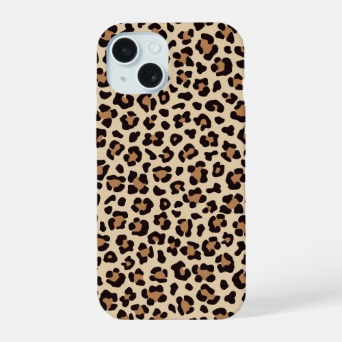 Leopard Skin Fur Pattern iPhone 15 Case