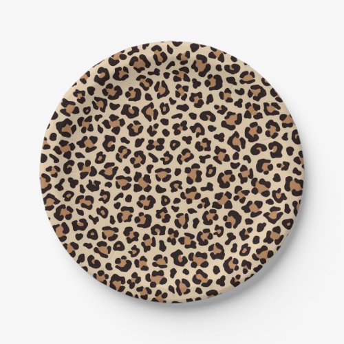 Leopard Skin Fur Pattern Paper Plates