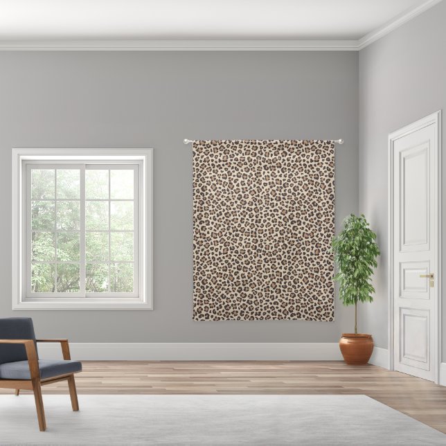 Leopard Skin Fur Pattern Sheer Curtains (Wide)