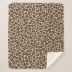 Leopard Skin Fur Pattern Sherpa Blanket