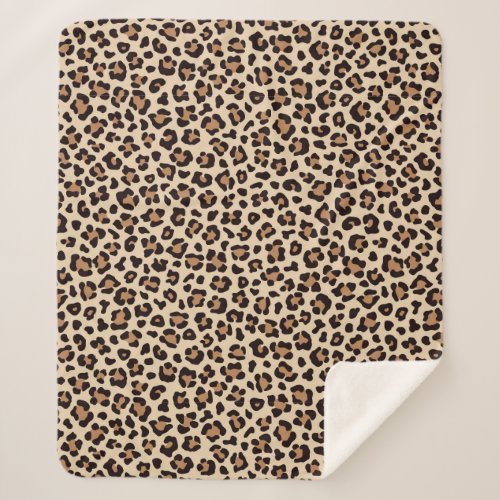 Leopard Skin Fur Pattern Sherpa Blanket