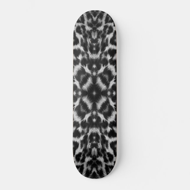 Leopard skin fur pattern skateboard deck (Front)