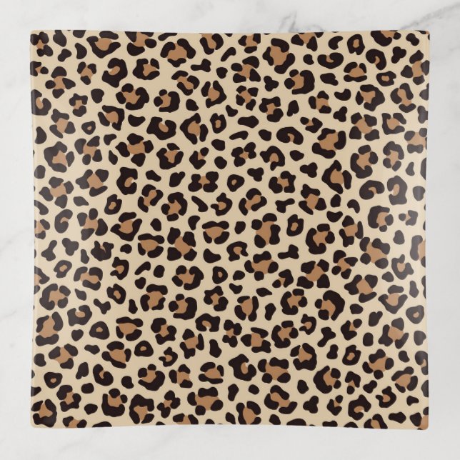 Leopard Skin Fur Pattern Trinket Tray (Front)