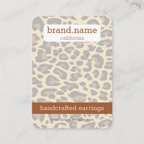 Leopard Skin Handmade Jewelry Studs Display Holder Business Card