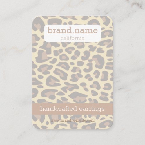 Leopard Skin Handmade Jewelry Studs Display Holder Business Card
