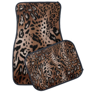 Leopard skin illustration seamless pattern fabric car floor mat