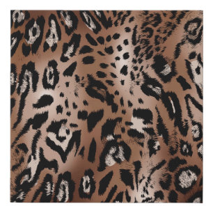 Leopard skin illustration seamless pattern fabric faux canvas print
