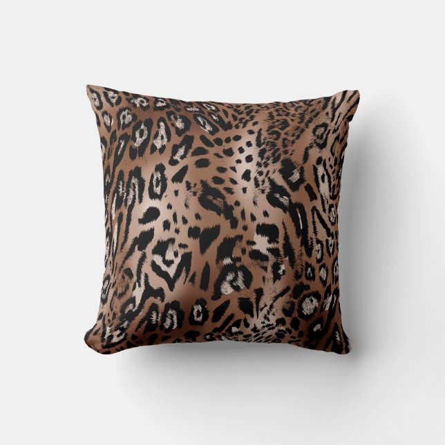 Leopard skin illustration seamless pattern fabric  throw pillow (Front)