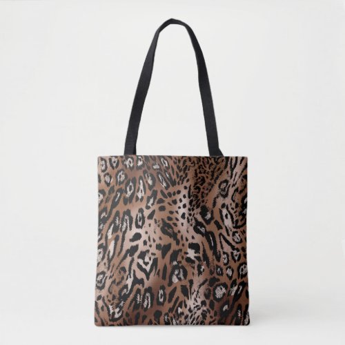 Leopard skin illustration seamless pattern fabric  tote bag