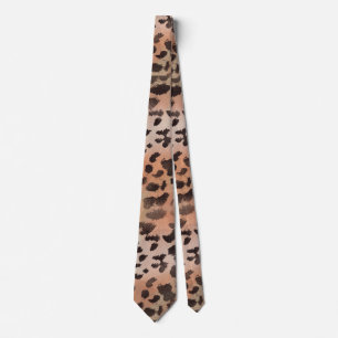 Leopard Skin in Tangerine Apricot Neck Tie