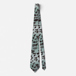 Leopard Skin in Tangerine Blue Sea Neck Tie