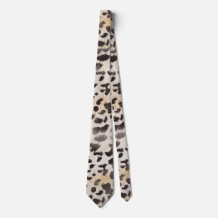 Leopard Skin in Tangerine Ivory Neck Tie