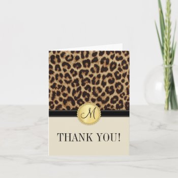Leopard Skin Monogram Thank You Cards by decor_de_vous at Zazzle