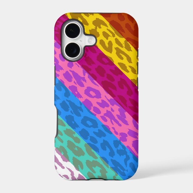 Leopard Skin Multicolor Stripe Pattern 2 Iphone Case (Back)