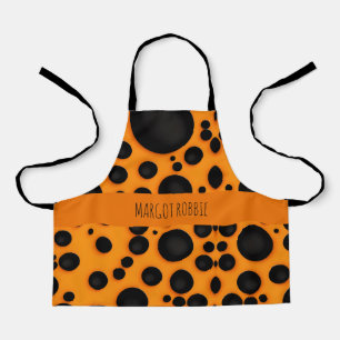 Leopard skin Orange Black Abstract Safari Pattern Apron