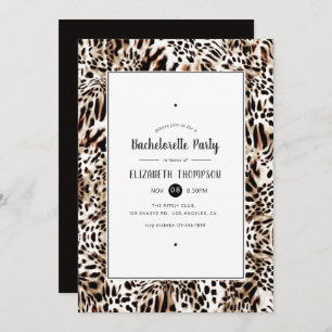 Leopard Skin Pattern Bachelorette Party Invitation
