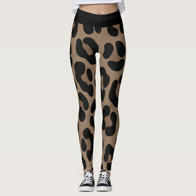 Leopard Skin Pattern Background Leggings (Front)