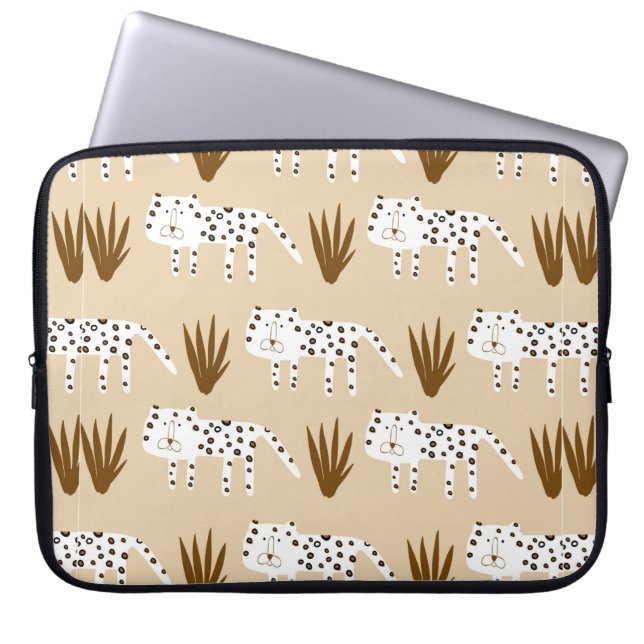 Leopard skin pattern laptop sleeve (Front)