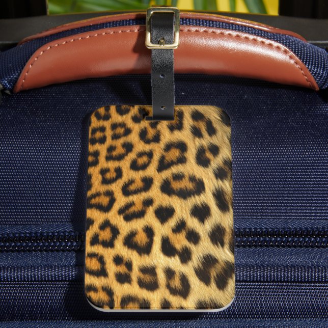Leopard Skin Pattern Luggage Tag (Front Insitu 2)