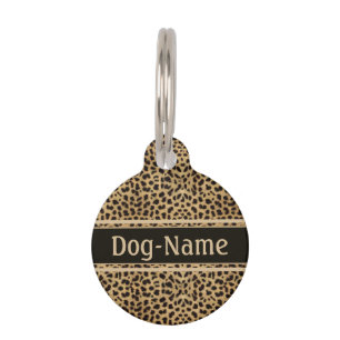 Leopard Skin Pattern Personalize Pet Name Tag