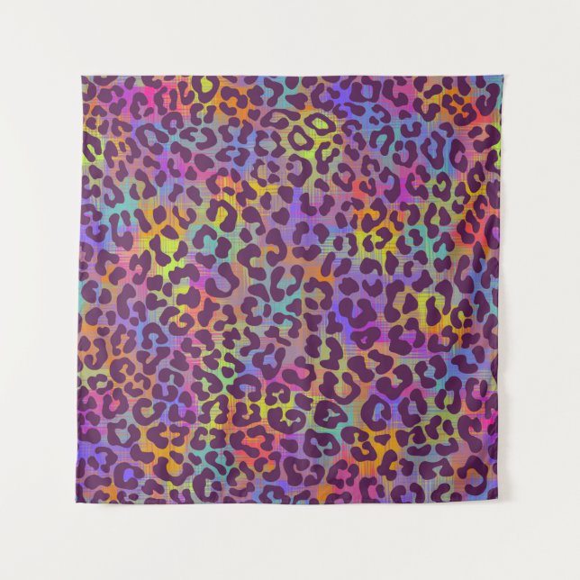 Leopard skin pattern. Repeating seamless animal ba Tapestry (Front)