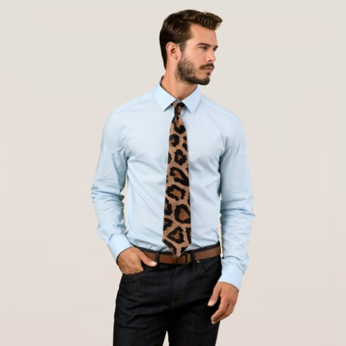 Leopard skin pattern tie