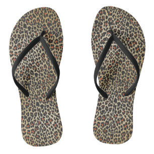 Leopard Skin Print Flip Flops