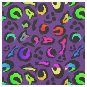 Leopard Skin Print Multi Color Funky Camouflage Fabric