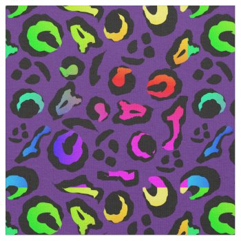 Leopard Skin Print Multi Color Funky Camouflage Fabric by Flissitations at Zazzle
