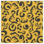 Leopard Skin Print Mustard Yellow Black Camouflage Fabric