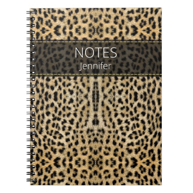 Leopard Skin Print Pattern Name Personalized Notebook (Front)