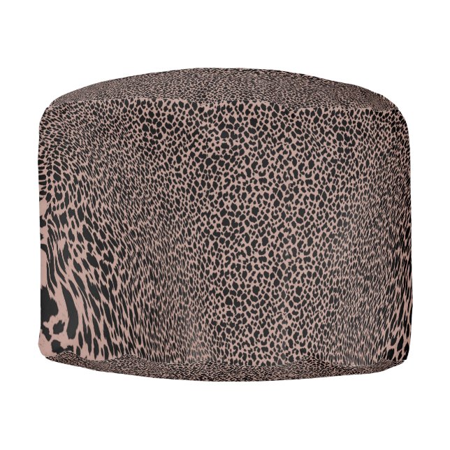 Leopard skin print  pouf (Front)